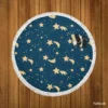 Sky Full Of Tailed Stars Round Beach Towel