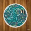 Smooth Tapered Stripe Pattern Round Beach Towel