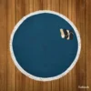 Solid Navy Blue Color Round Beach Towel