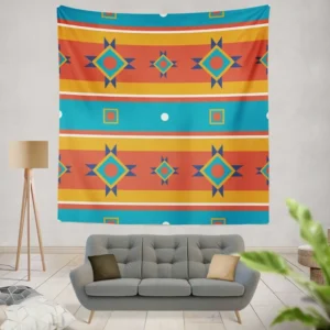 South American Tribal Pattern Wall Tapestry