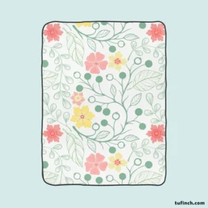 Spring Cute Wild Flowers Fleece Blanket 1