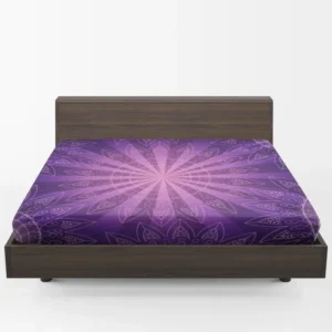 Stylish Purple Mandala Pattern Fitted Sheet 1