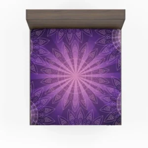 Stylish Purple Mandala Pattern Fitted Sheet