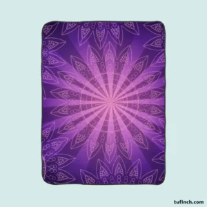 Stylish Purple Mandala Pattern Fleece Blanket 1