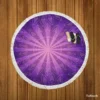 Stylish Purple Mandala Pattern Round Beach Towel