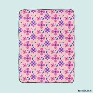 Stylized Small Flowers Design Fleece Blanket 1