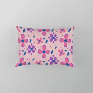 Stylized Small Flowers Design Pillow Case