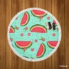 Sweet Beauty Watermelon Slices Round Beach Towel