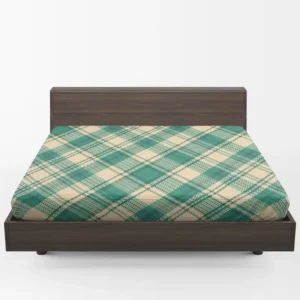 Teal Green Tartan Plaid Pattern Fitted Sheet 1