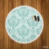 Tiffany Blue Damask Round Beach Towel