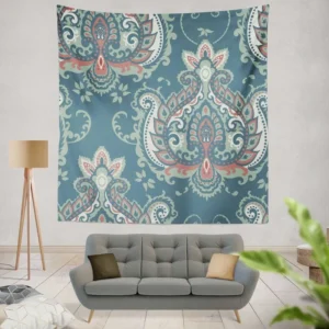 Traditional Indian Damask Pattern Wall Tapestry