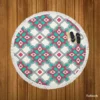Traditional Indian Ikat Design Round Beach Towel