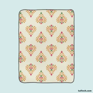 Traditional Mughal Design Fleece Blanket 1