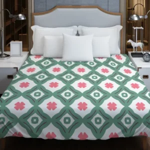 Trendy Green Pink Design Duvet Cover