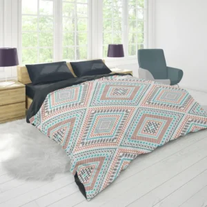 Tribal Ethnic Square Pattern Duvet Cover 1