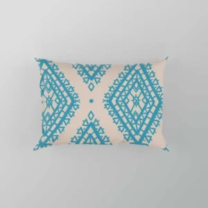 Tribal Ikat Blue Rhombus Design Pillow Case