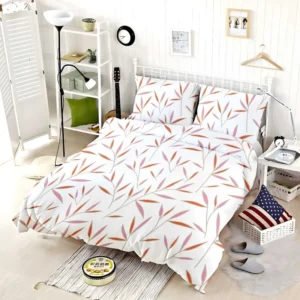 Tropical Bamboo Leaves Minimalist Bedding Set
