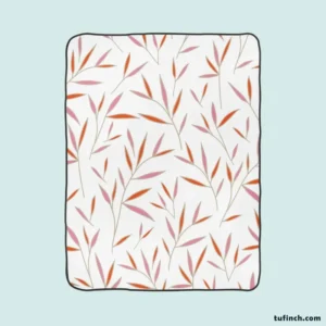 Tropical Bamboo Leaves Minimalist Fleece Blanket 1