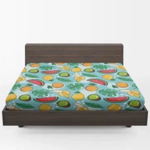 Tropical Fruit and Leave Pattern  Fitted Sheet 1