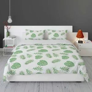 Tropical Green Leaves Pattern Bedding Set 1