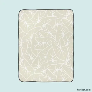 Tropical Leaf Minimalist Pattern Fleece Blanket 1