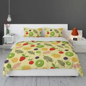 Tropical summer fruits pattern Bedding Set 1