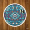 Turkish Folk Art Pattern Round Beach Towel