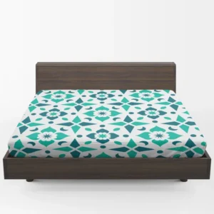 Turquoise Arabesque Mosaic Fitted Sheet 1