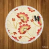 Ukrainian Floral Embroidery Round Beach Towel