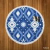 Uzbek Ikat Design Round Beach Towel