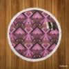 Varli Art Deco Pattern Round Beach Towel