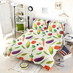 Vibrant Vegetable Seamless Pattern Bedding Set