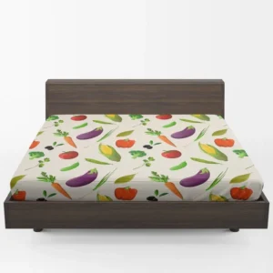 Vibrant Vegetable Seamless Pattern Fitted Sheet 1