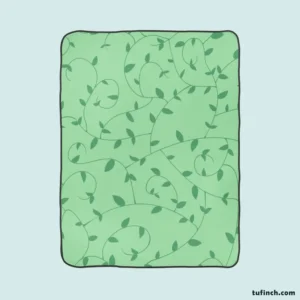Vining Plant Leaves Pattern Fleece Blanket 1