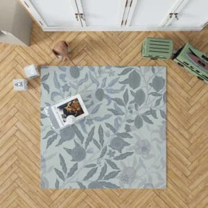 Vintage Botanical Floral Pattern Rug