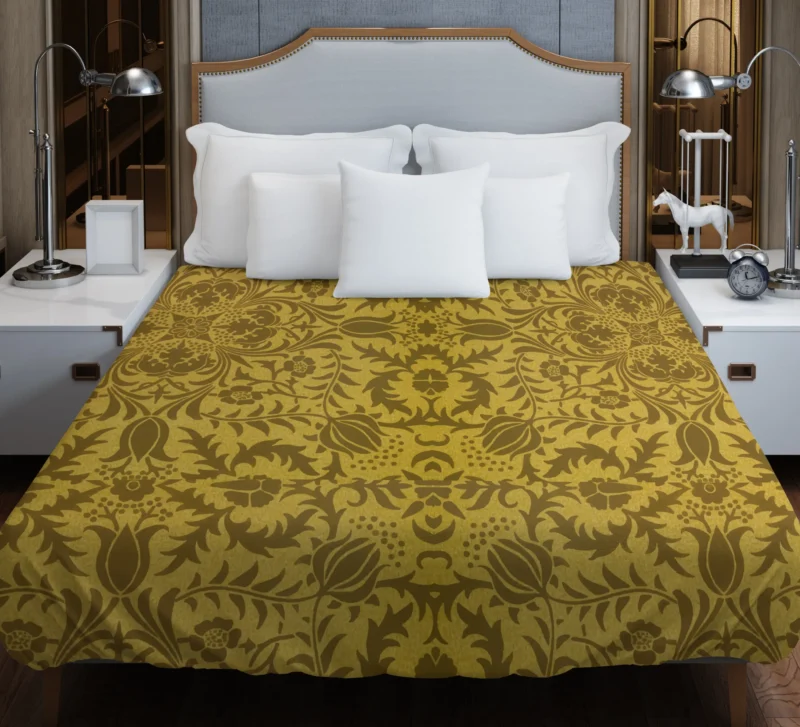 Vintage Brown Flower  Pattern Duvet Cover
