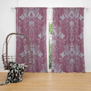 Vintage Floral Damask Pattern Curtain