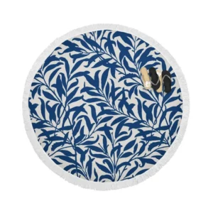 Vintage Leaf Seamless Pattern Round Beach Towel
