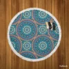 Vintage Mandala Pattern Round Beach Towel