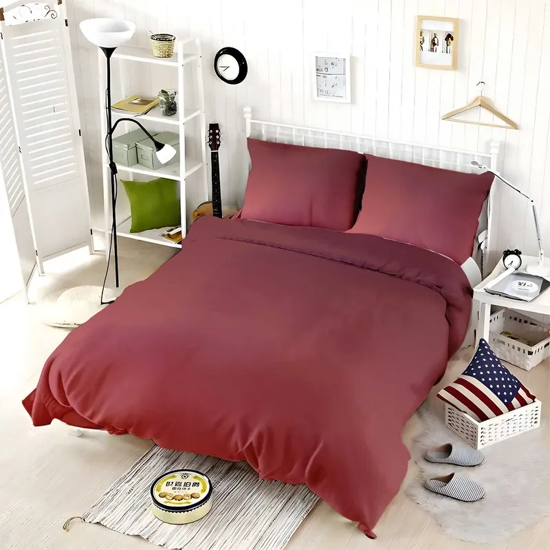 Vintage Maroon Color Bedding Set