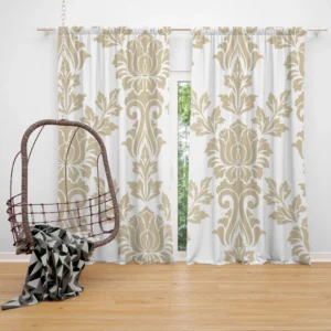 Vintage Rococo Damask Pattern Curtain