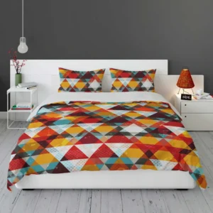 Vintage Triangle Colorful Pattern Bedding Set 1