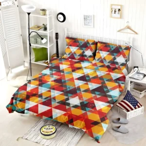 Vintage Triangle Colorful Pattern Bedding Set