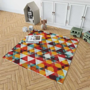 Vintage Triangle Colorful Pattern Rug 1