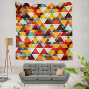 Vintage Triangle Colorful Pattern Wall Tapestry