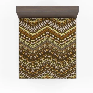 Vintage Tribal Zigzag Pattern Fitted Sheet