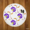 Violet Floral Element Shillington Pattern Round Beach Towel