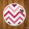 Viva Magenta Diagonal Zigzag Round Beach Towel