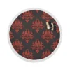 Volumetric Damask Seamless Pattern Round Beach Towel