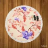 Watercolor Blueberries Round Beach Towel